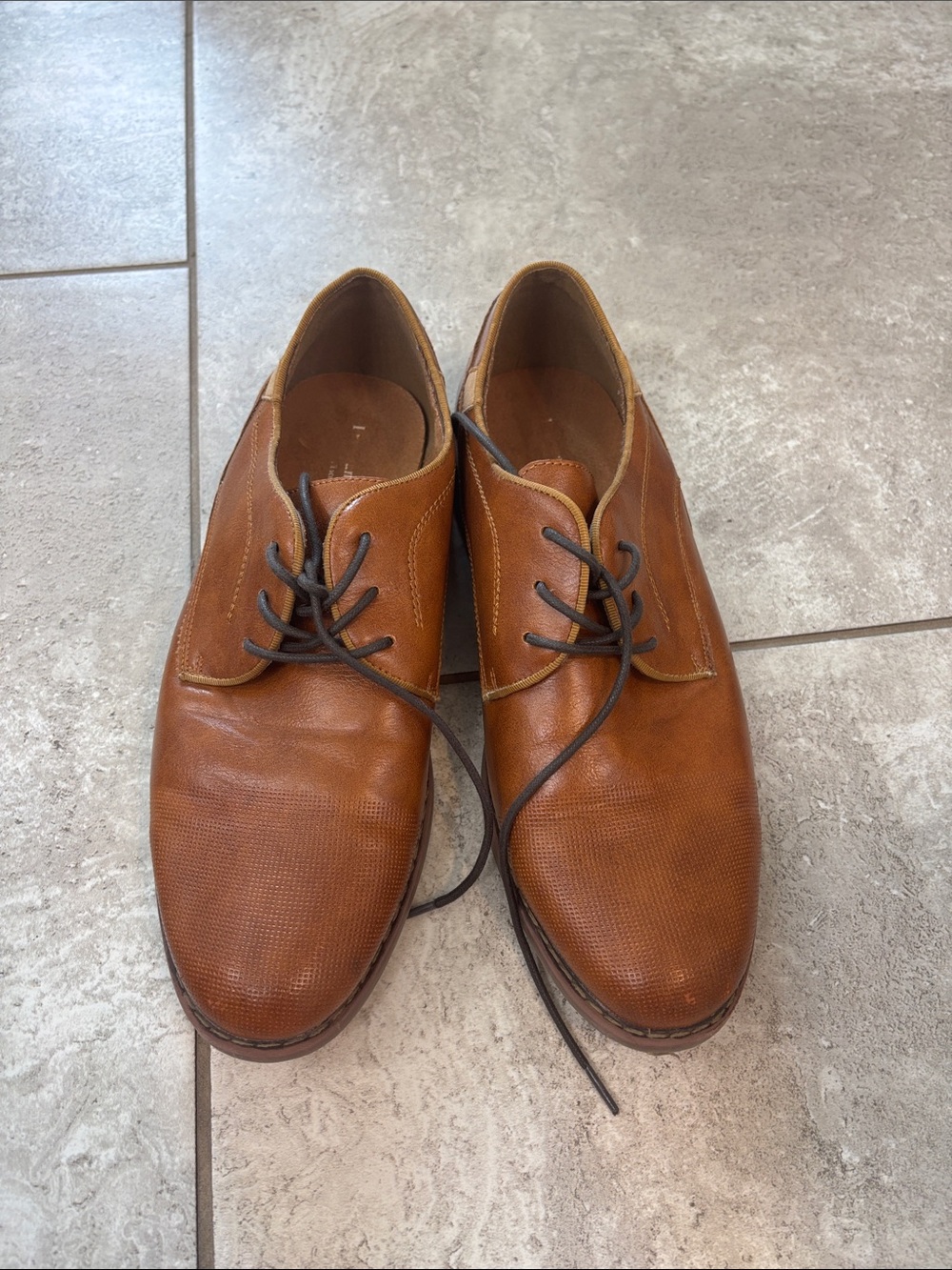 Brown oxford lace up style dress shoes